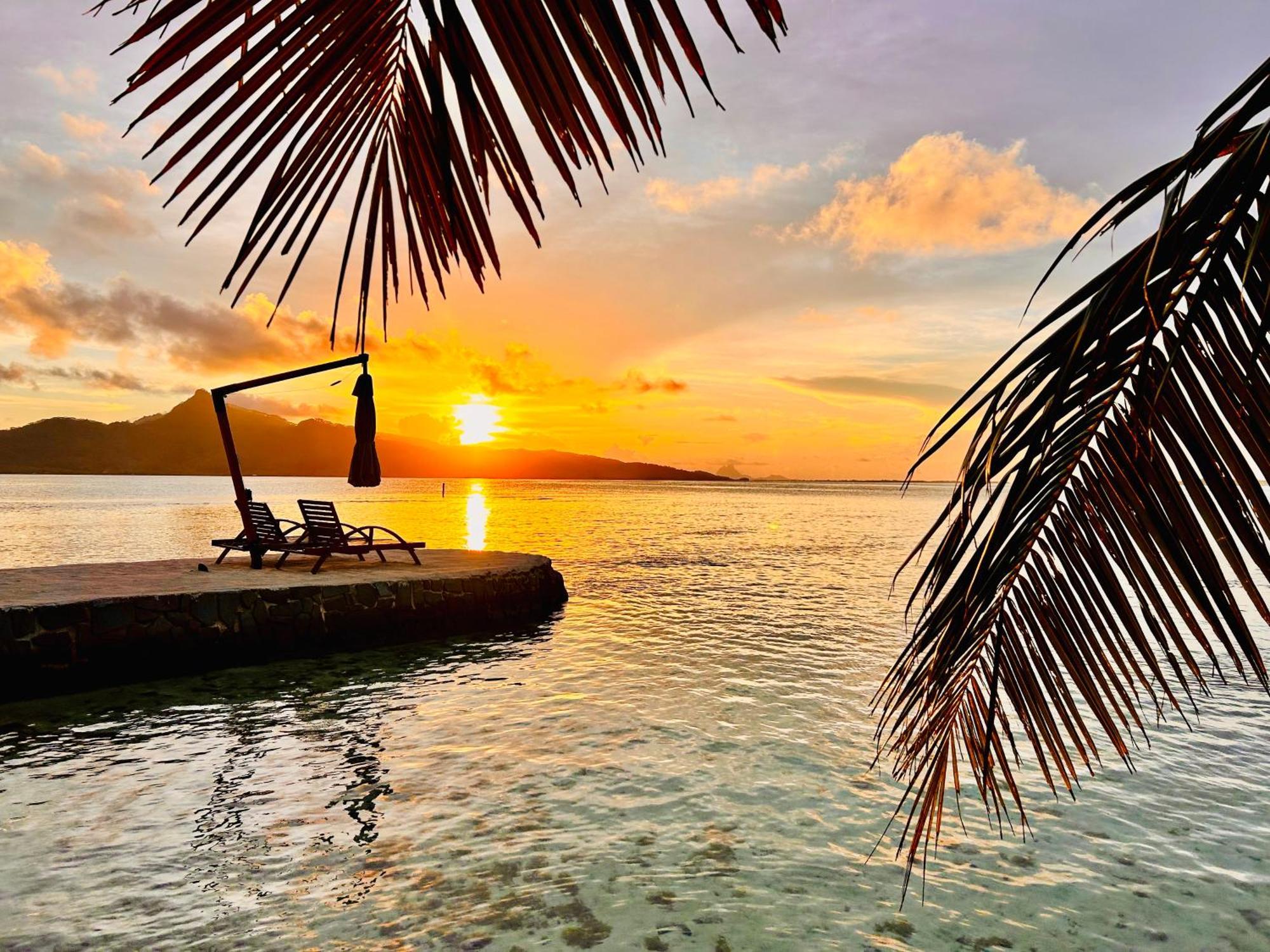 Hotel Eden Private Island Tahaa Patio  Exterior foto